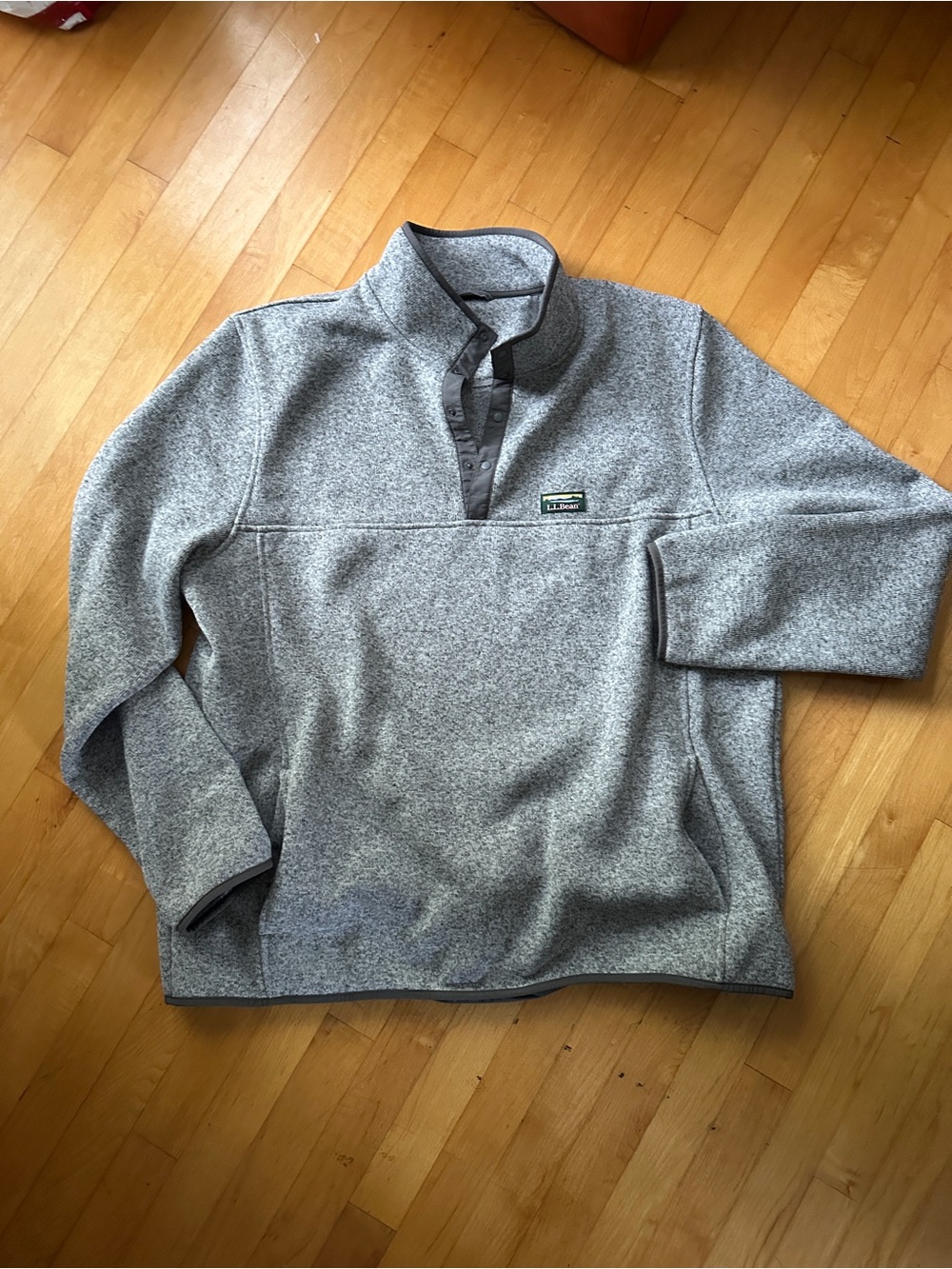L.L. Bean Men's Gray Quarter-Snap Fleece Pullover 2XL Tall